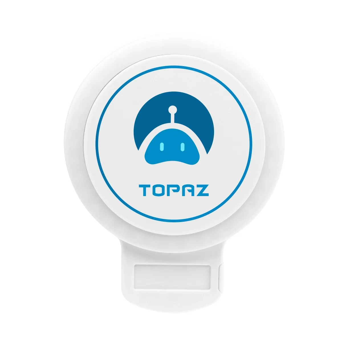 Retractable ring light clipped and extended for video calls