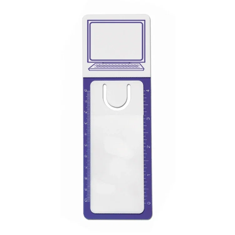 Reader's Pal 3-In-1 Magnifier Bookmark. 3-in-1 vinyl bookmark with magnifier and ruler for library reading programs, view 4