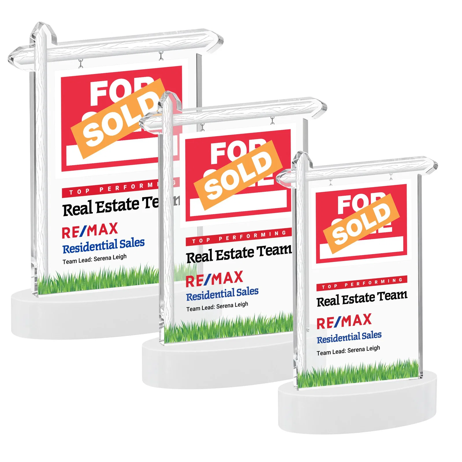Customized Starfire Crystal Property Sign Award With Grass Detail for volunteer appreciation