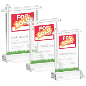 Starfire Crystal Property Sign Award on Mitered Seam Base