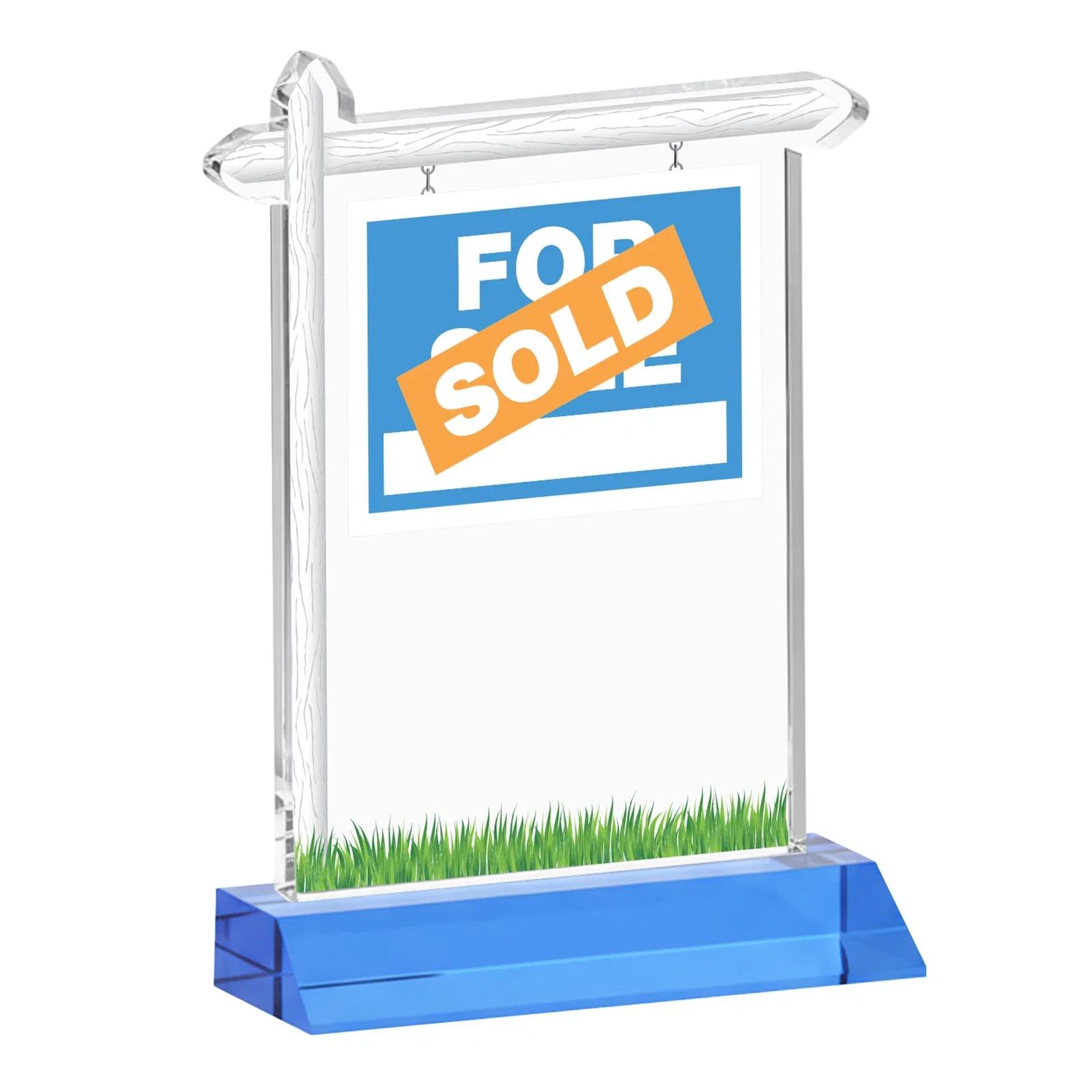Personalized Starfire Crystal Property Sign Award on Mitered Seam Base, with your logo for corporate award ceremonies