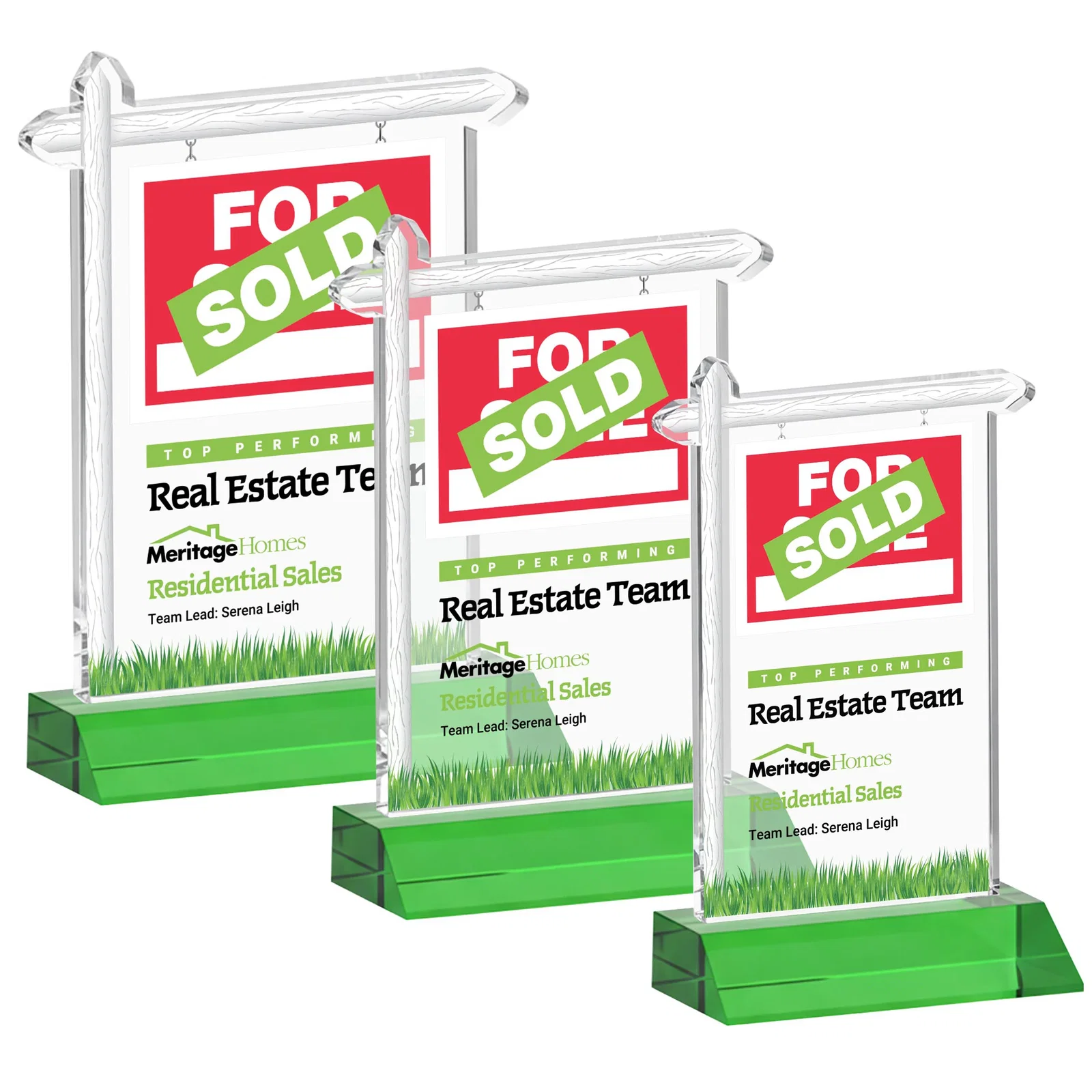 Branded Starfire Crystal Property Sign Award on Mitered Seam Base for volunteer appreciation