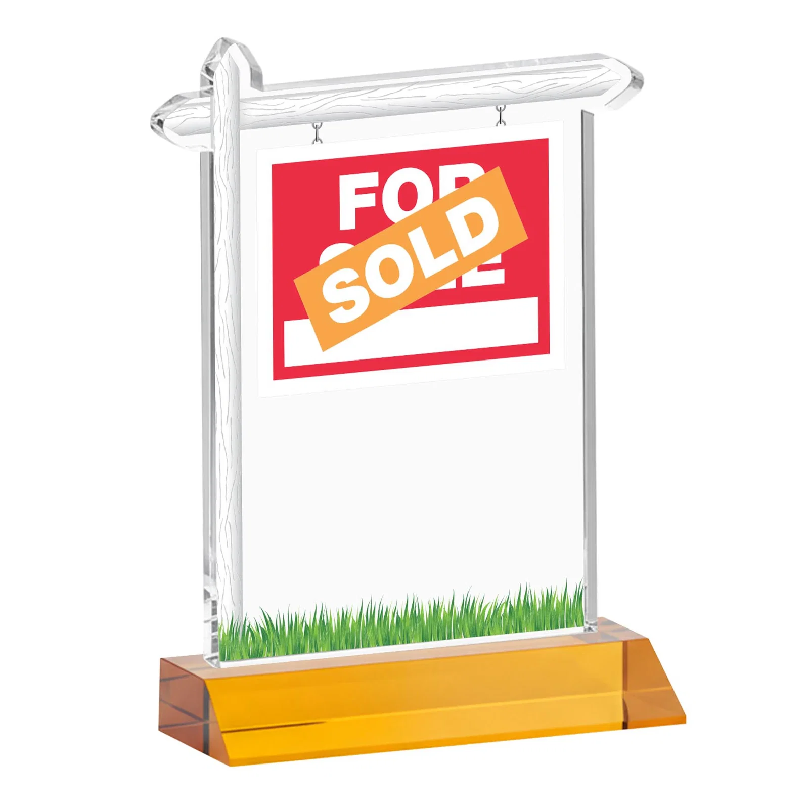 Custom engraved Starfire Crystal Property Sign Award on Mitered Seam Base for graduation ceremonies