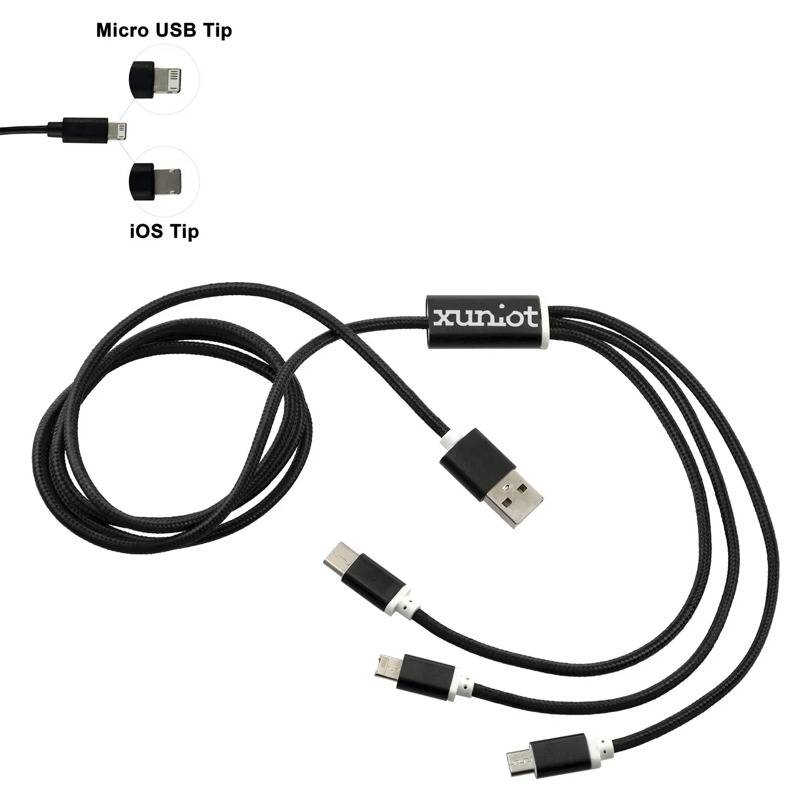Custom Branded 3-in-1 Long Charging Cable - 47" — view 11