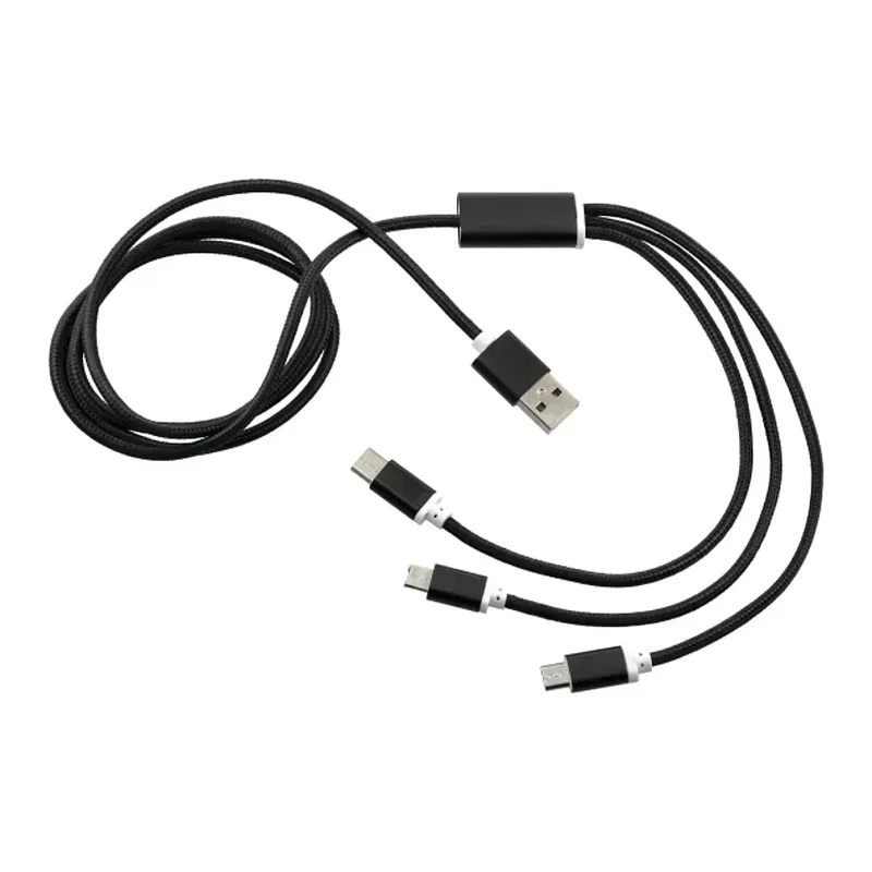Custom Branded 3-in-1 Long Charging Cable - 47" — view 2