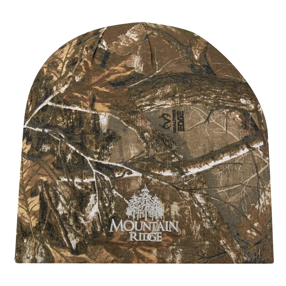 Camouflage knit beanie in a Mossy Oak pattern