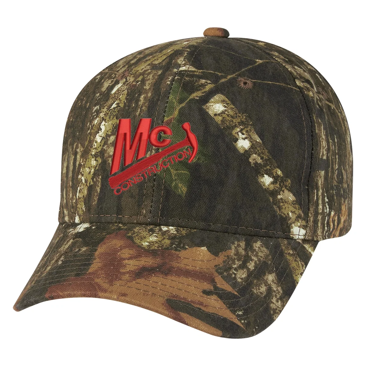 Mossy Oak pattern covering the crown and brim