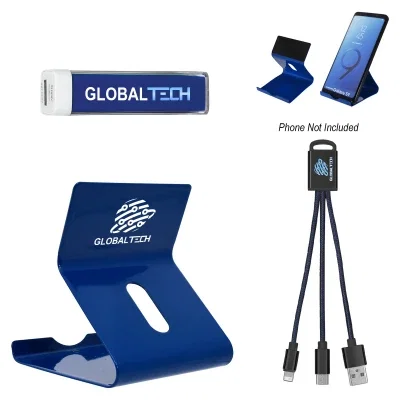 Recharge tech kit with a power bank and charging accessories