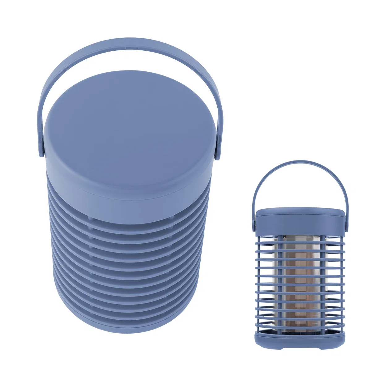 Ocean blue lantern shown from the side