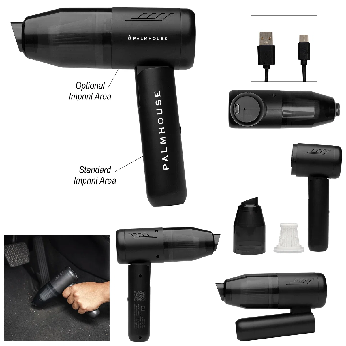 Cordless handheld vacuum shown from the front