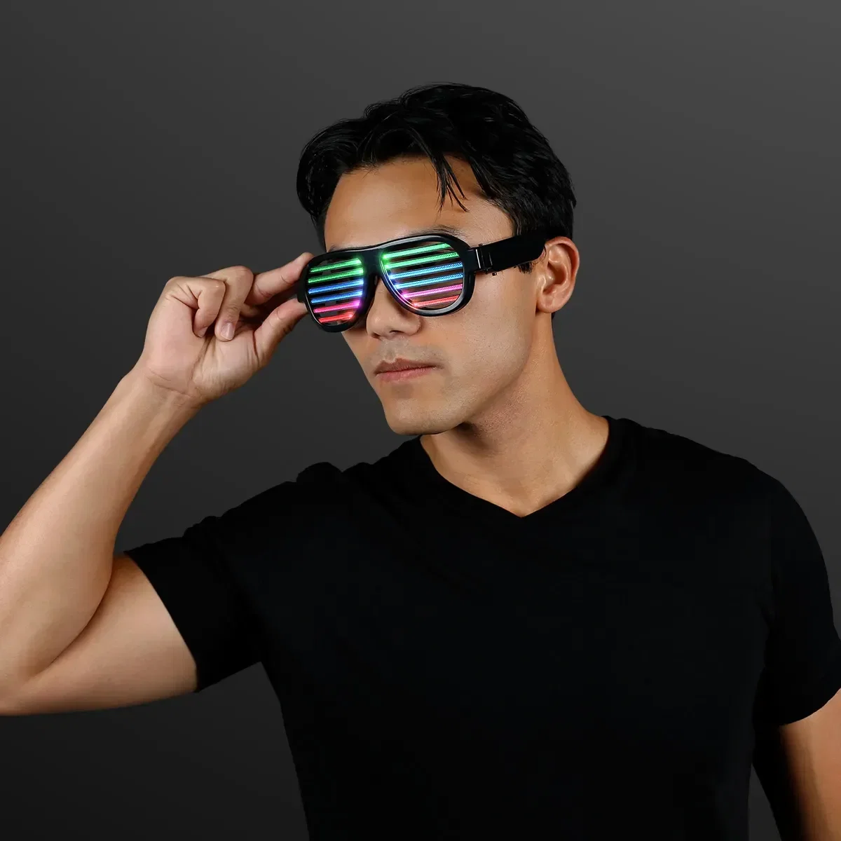 Rechargeable LED Rave Glasses, Sound Reactive Equalizer Lights — view 2