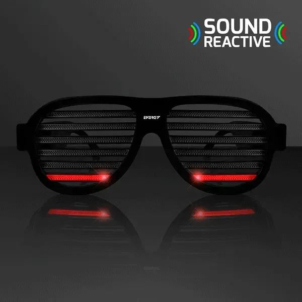 Rechargeable LED Rave Glasses, Sound Reactive Equalizer Lights — view 3