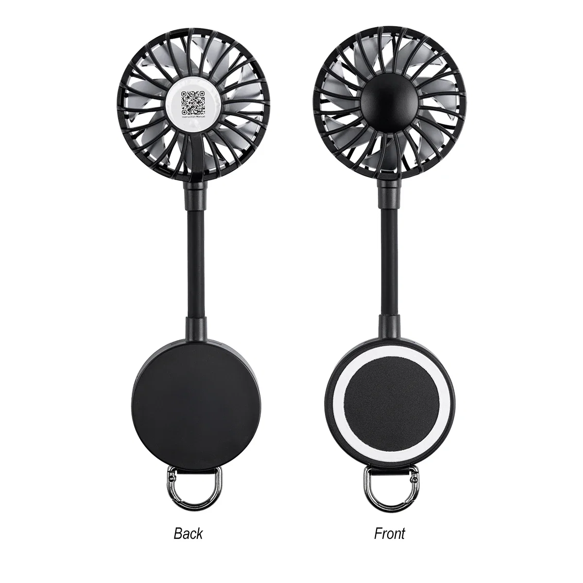 Fan blades and handle shown from the front