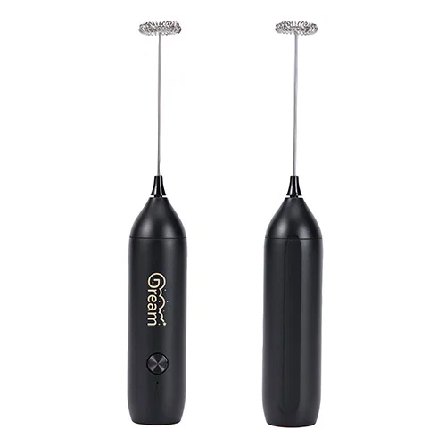 Rechargeable custom branded milk frother whipping creamy foam for coffee