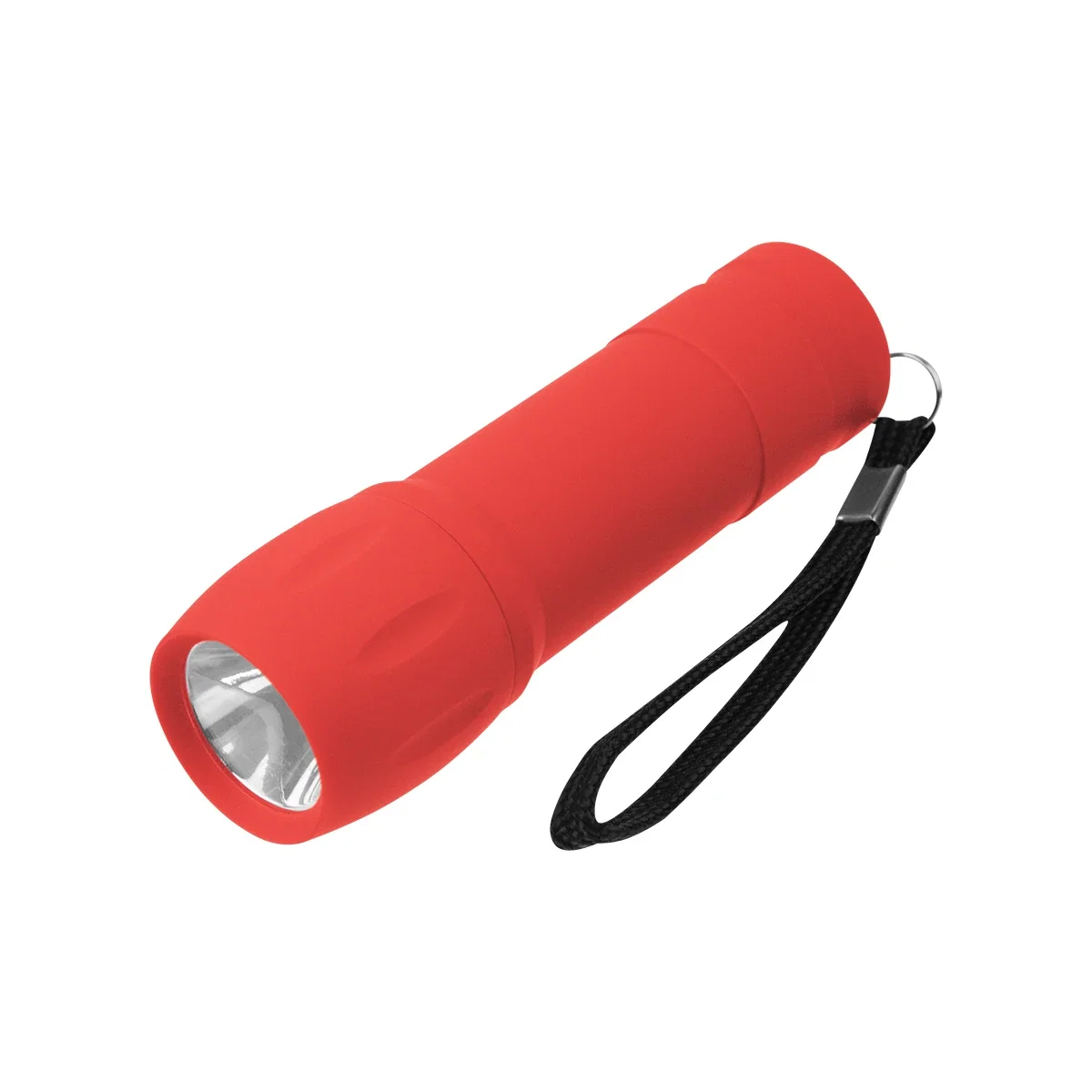 Red barrel shown from the side with its wrist loop