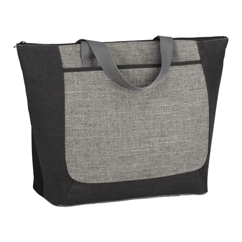 Custom Reclaim Two-Tone Recycled Zippered Tote — view 6