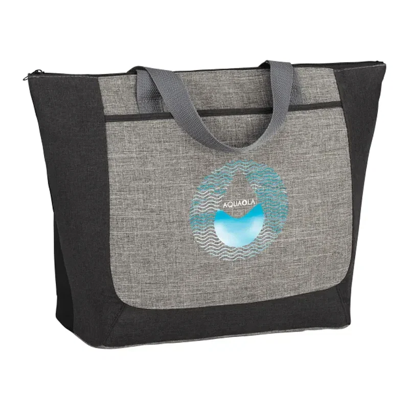 Custom Reclaim Two-Tone Recycled Zippered Tote — view 8