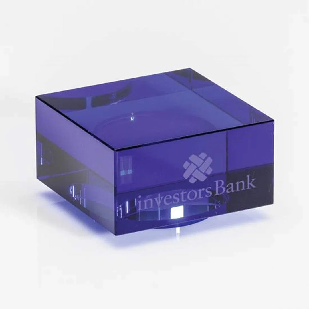 Custom Optical Crystal Tower Award with Uniform-Footprint Blocks for service anniversary gifts