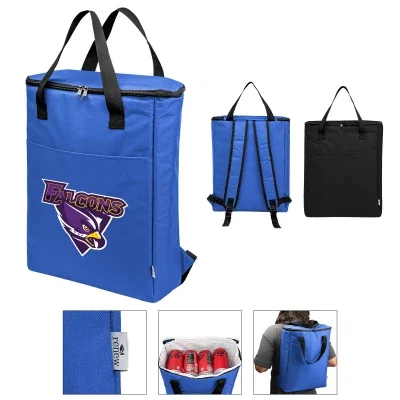 Black cooler backpack built to carry fifteen cans