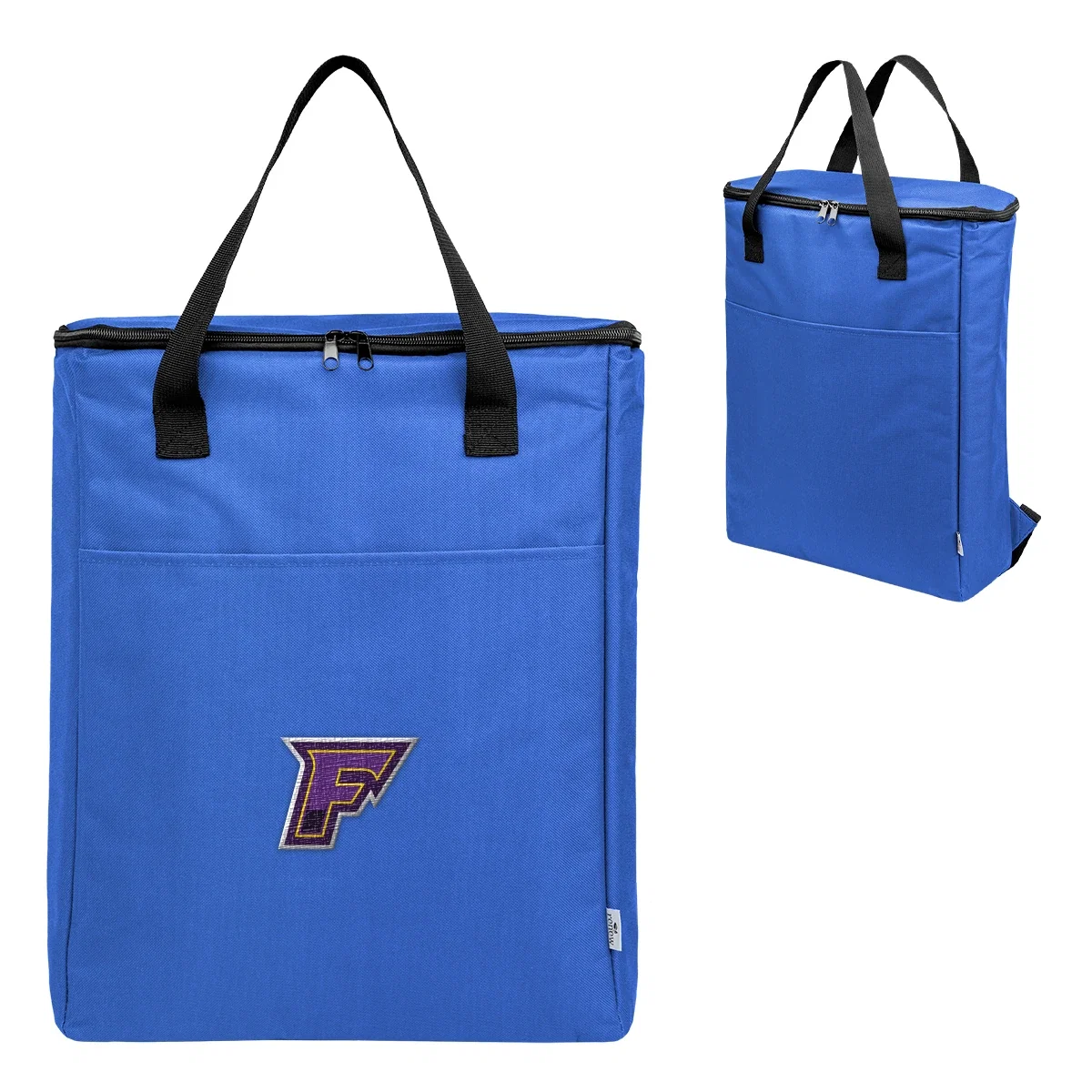 Padded straps and back panel viewed from behind