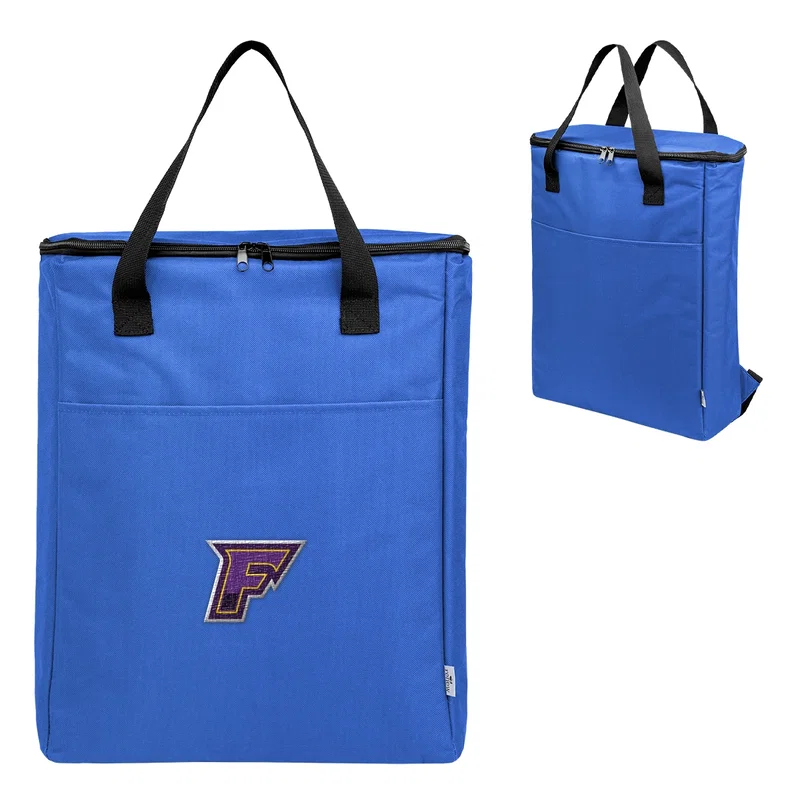 Padded straps and back panel viewed from behind