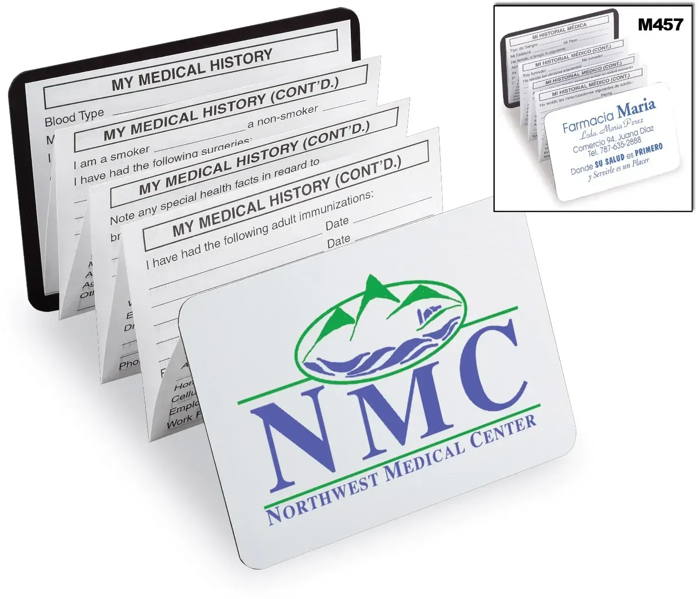 Record Doc™ Medical Diary. Pocket medical diary booklet with magnetic cover for pharmacy giveaways, view 2
