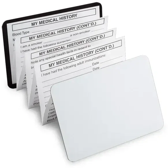 Record Doc™ Medical Diary. Pocket medical diary booklet with magnetic cover for pharmacy giveaways, view 3