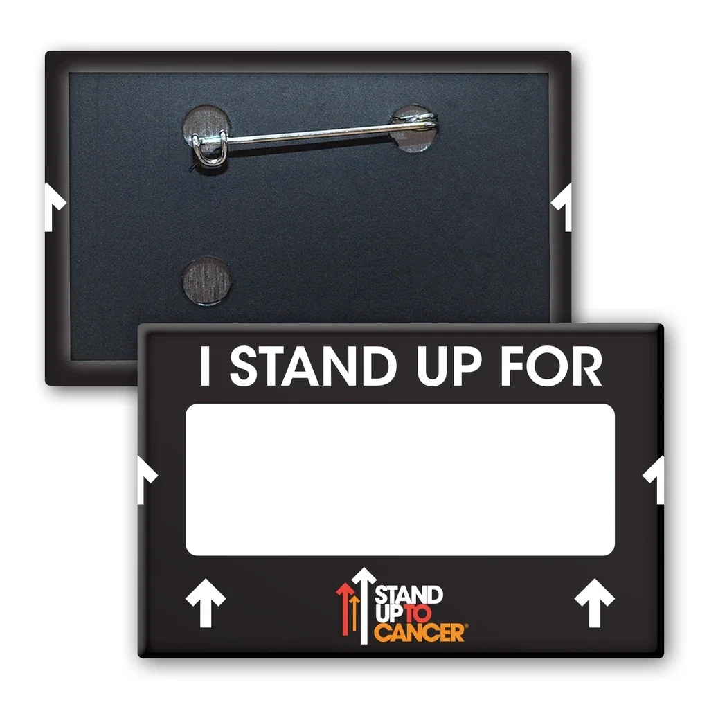 Imprinted Rectangle Button w/ Pin — Custom — view 2