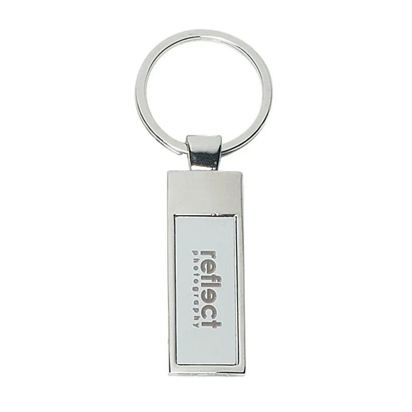 Key tag shown at an angle to catch the light