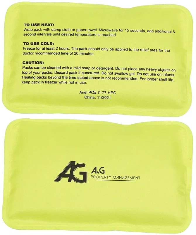 Branded Rectangle Hot/Cold Pack in a wellness gift kit, custom giveaway
