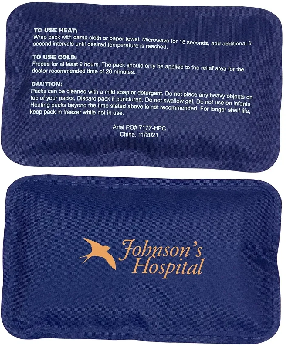 Promotional Rectangle therapy pack, close-up of gel core and imprint area