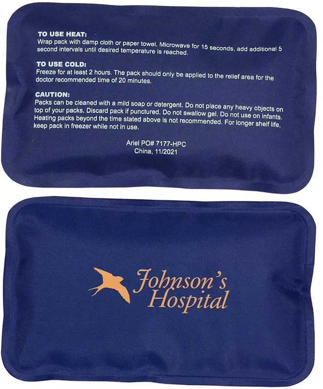Promotional Rectangle therapy pack, close-up of gel core and imprint area