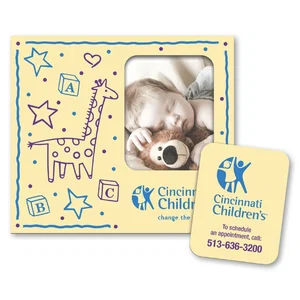 3.88 x 4.38 Inch Baby Theme Rectangle Punch Out Picture Frame Magnet, Full-Color Imprint