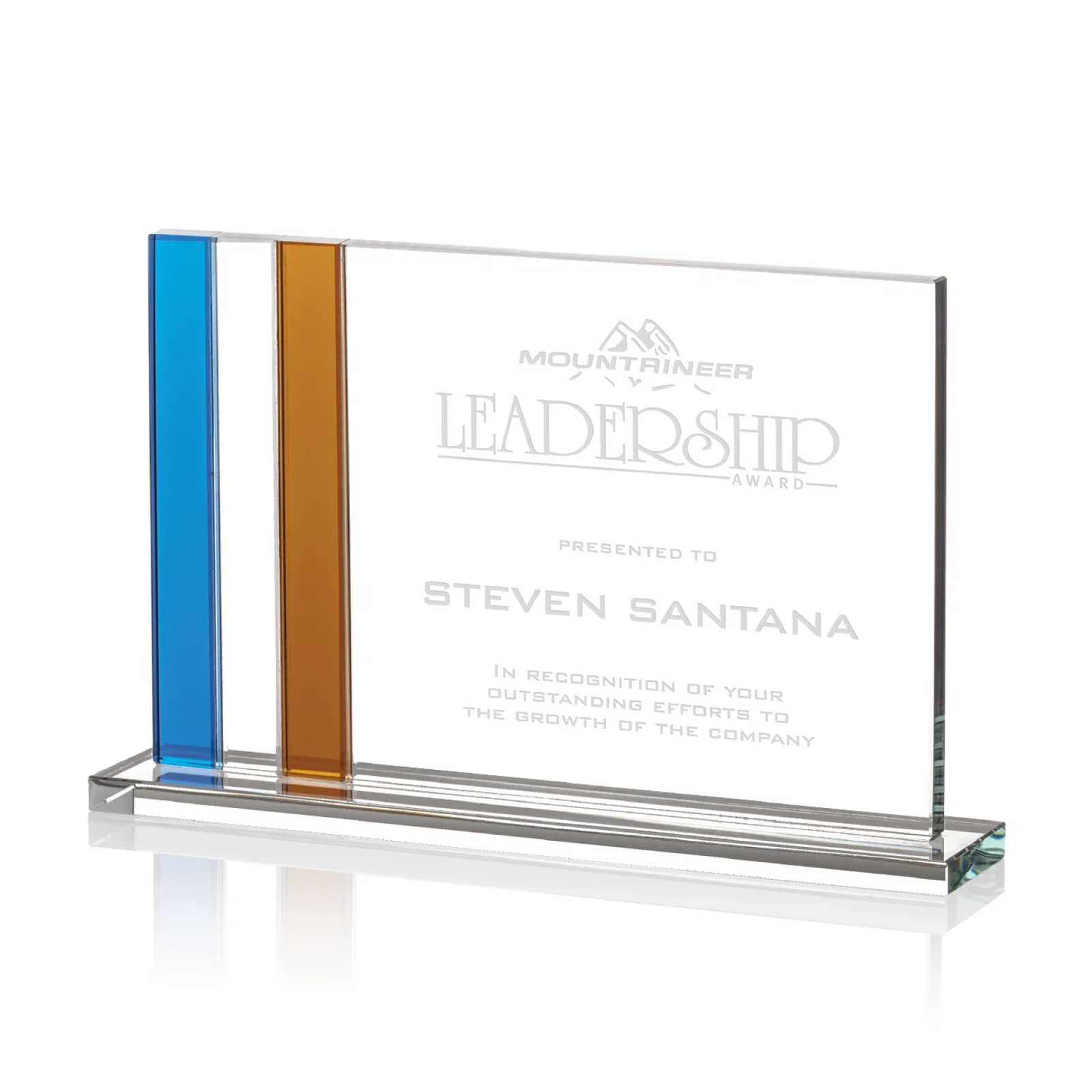 Rectangular Crystal Clairmont Award - Custom Logo — view 3