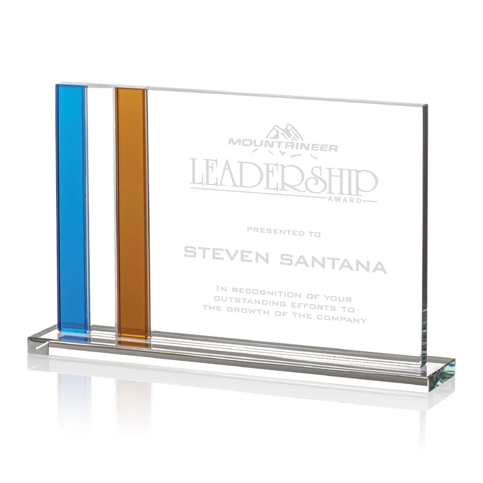 Rectangular Crystal Clairmont Award - Custom Logo — view 4