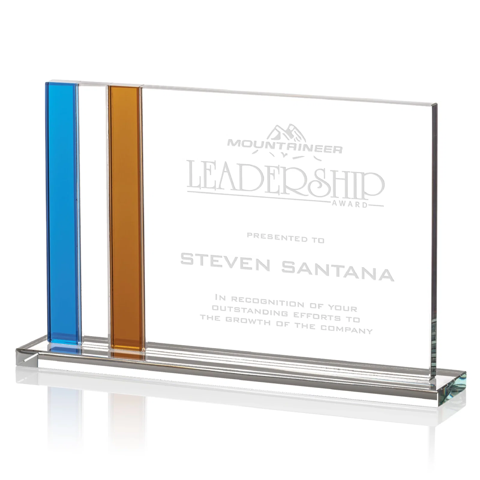 Rectangular Crystal Clairmont Award - Custom Logo — view 5