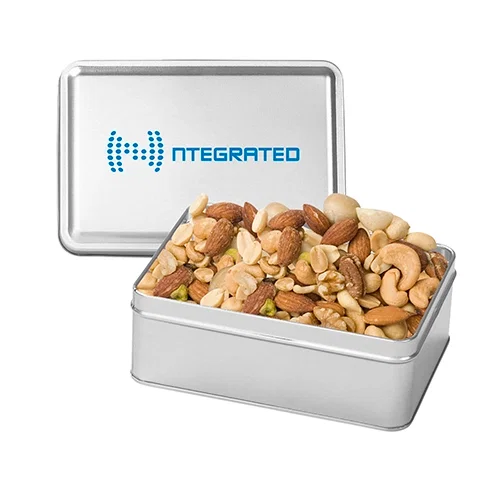 Rectangular Hinged-Lid Metal Storage Tin — view 2