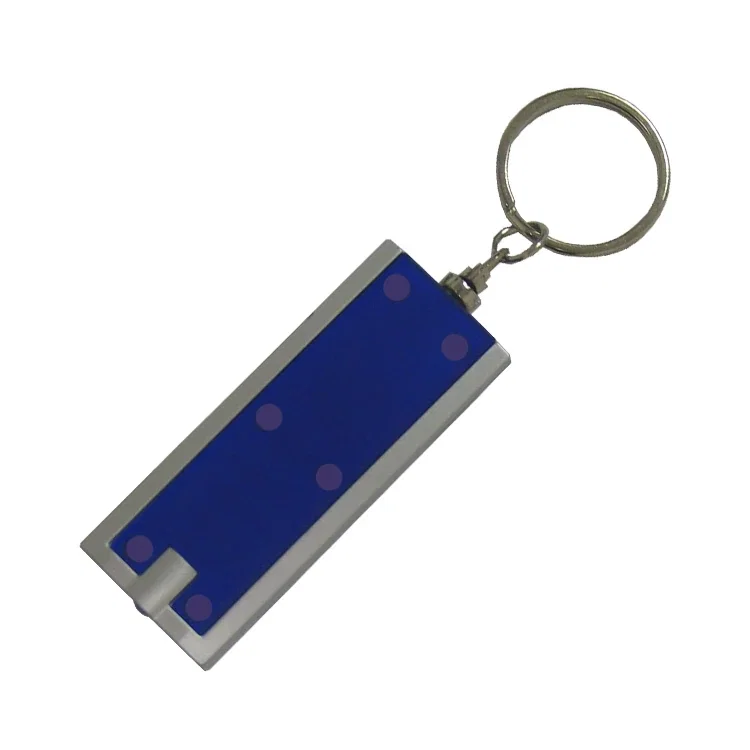 Rectangular Split-Ring LED Keychain Light. LED split-ring keychain light with a focused beam for finding keys in the dark, vi