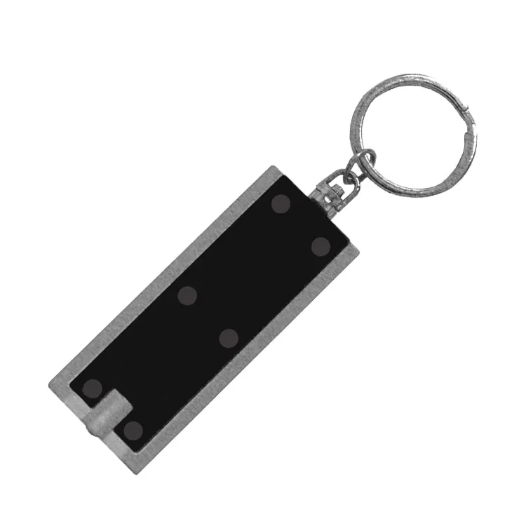 Rectangular Split-Ring LED Keychain Light. LED split-ring keychain light with a focused beam for finding keys in the dark, vi