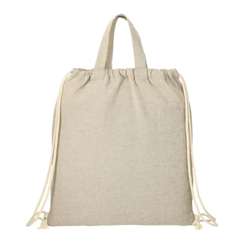 Custom Eco-Friendly Drawstring Bag - 4oz Recycled Cotton — view 2