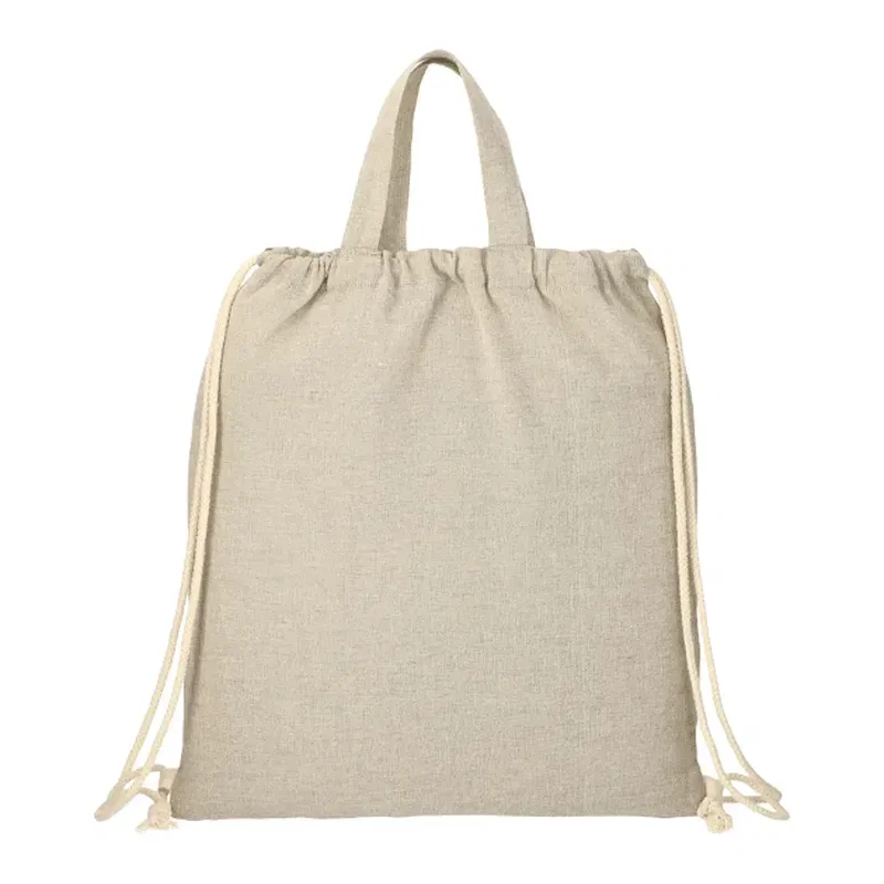 Custom Eco-Friendly Drawstring Bag - 4oz Recycled Cotton — view 2