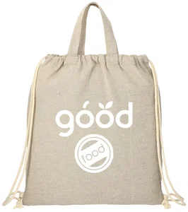 Eco-Friendly Drawstring Bag, 4 oz Recycled Cotton
