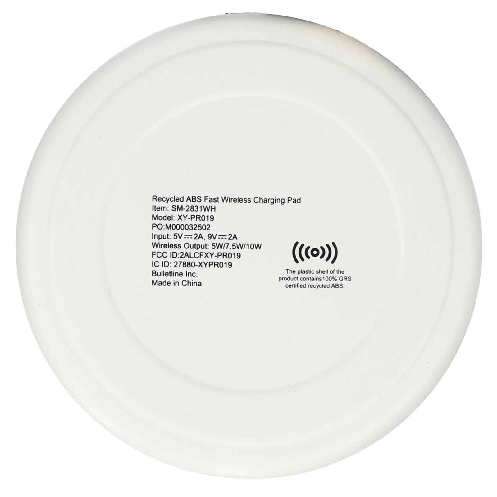 Custom Fast Wireless Charging Pad - Recycled ABS — view 14