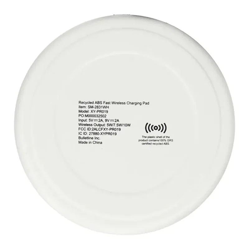 Custom Fast Wireless Charging Pad - Recycled ABS — view 5