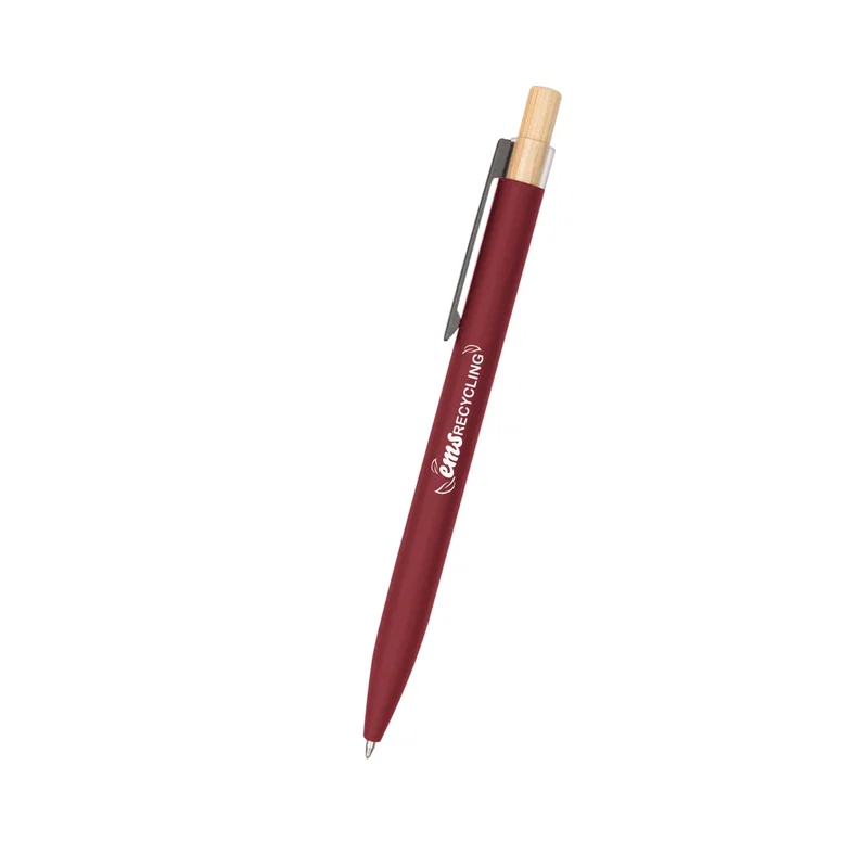Recycled Aluminum Pen With Bamboo Plunger — view 3