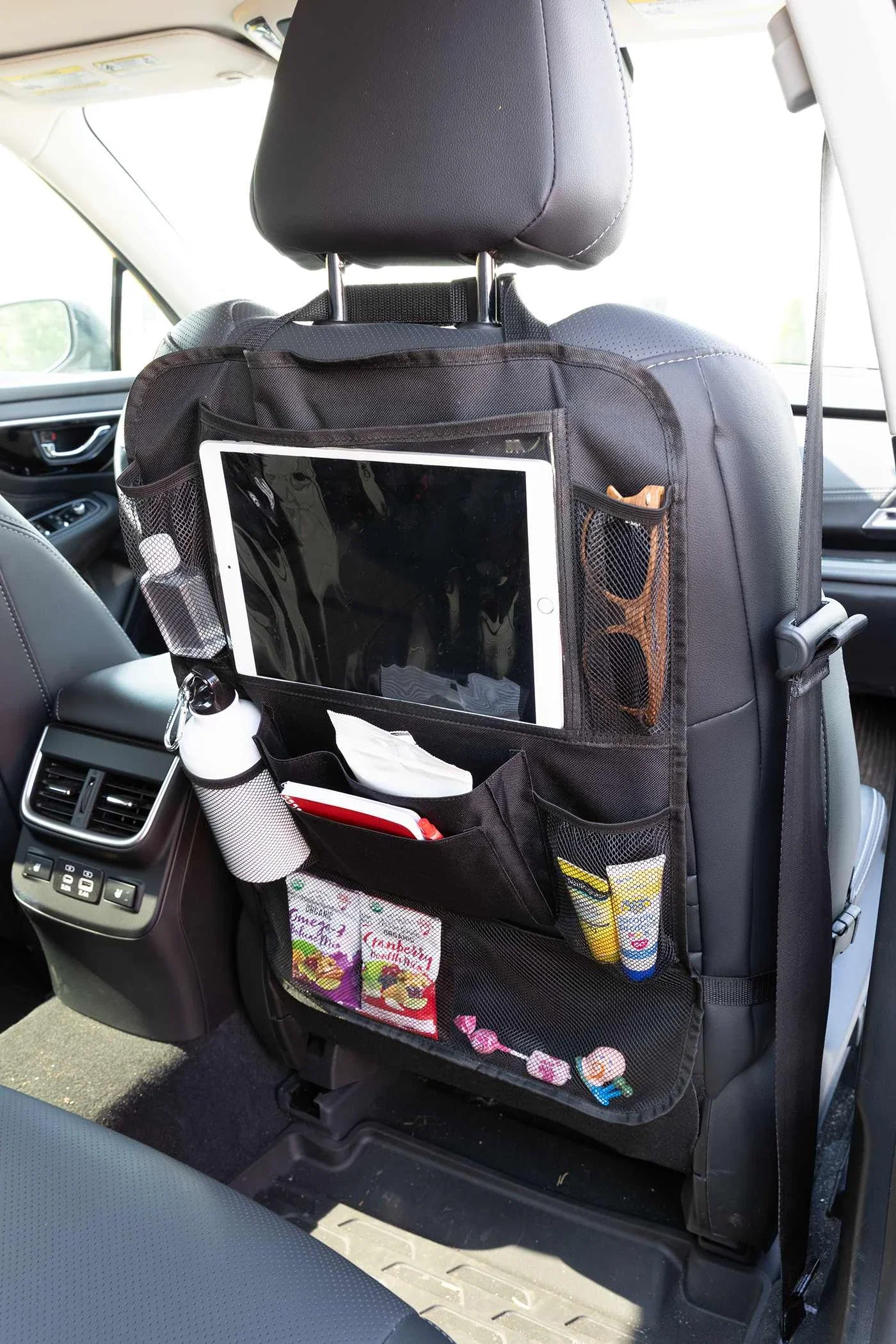 Recycled Back Seat Car Organizer with Tablet Pocket — view 2