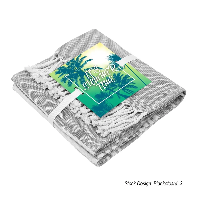 Recycled Beach Blanket With Tassel Fringe — view 14