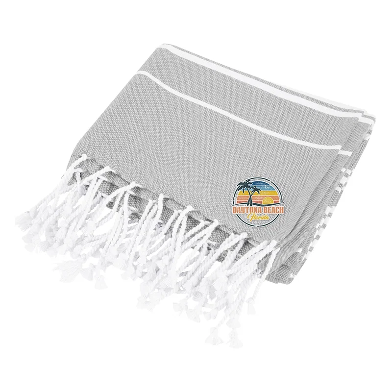 Recycled Beach Blanket With Tassel Fringe — view 9