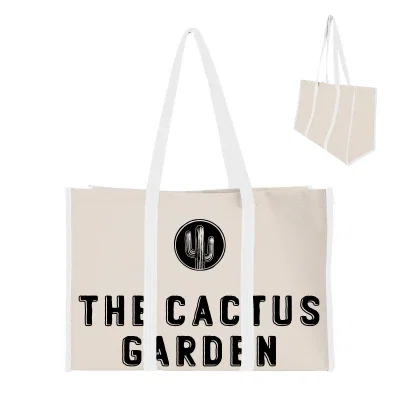Blue accented shopper viewed from the side