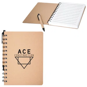 Recycled Cardboard Notebook: with Recycled Paper Pen